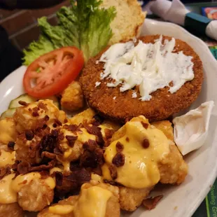 Breaded Veal with Loaded Tots