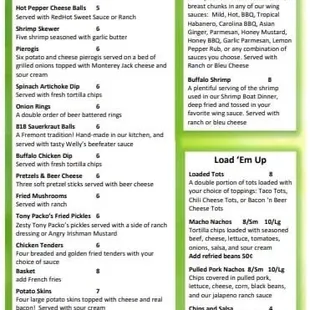 Menu starters