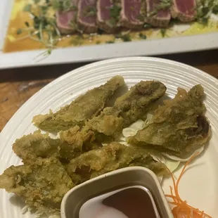 Peppered Tuna and Green Chile Tempura