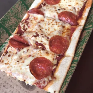 Half eaten pizza