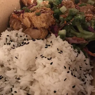 Cambodian wok-fried chicken tenders (rice bowl style)
