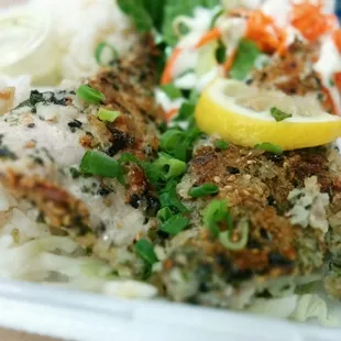 Furikake crusted mahimahi