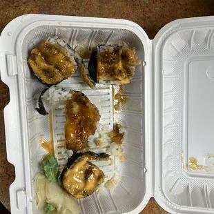 Spider roll and garlic butter noodles