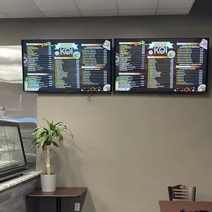 Lobby menu on wall