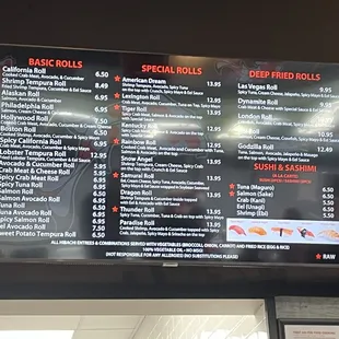 Menu board