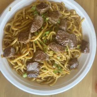 Steak and noodles