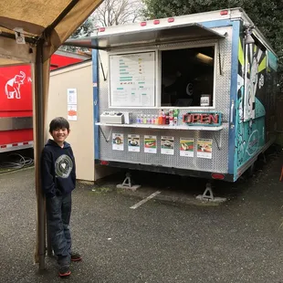 Logey waiting for his burrito