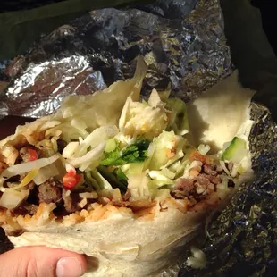 Inside of the bulgogi burrito