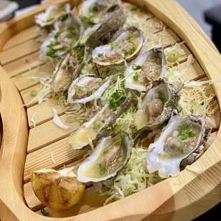 Grilled oysters with Uni butter
