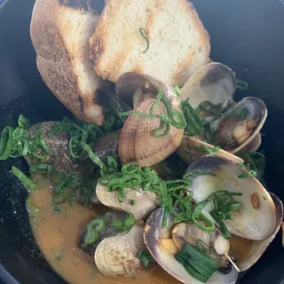 Spicy Miso Roasted Garlic Clams