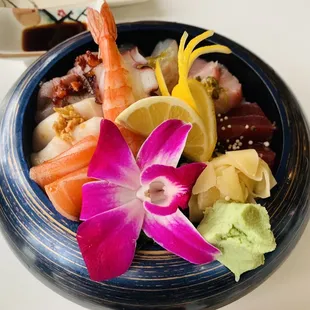a bowl of sushi