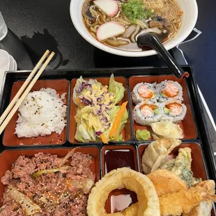 Beef Bento and Tempura Udon