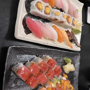 a variety of sushi