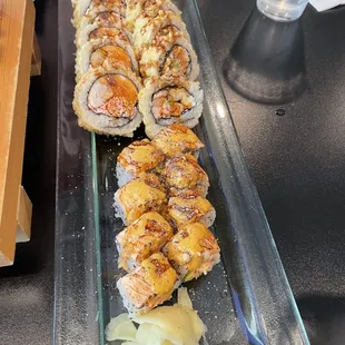 Las Vegas and torched salmon rolls