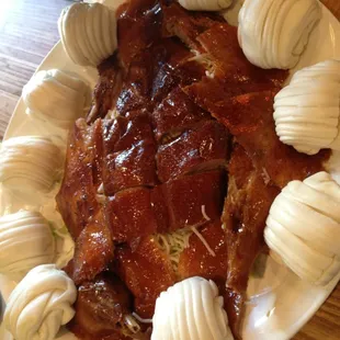 Peking duck with steamed buns