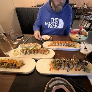 Spicy Tuna (Upper Left), Paradise (top center), Geisha (middle left), Dynamite (bottom left), Peter Pan (bottom right)