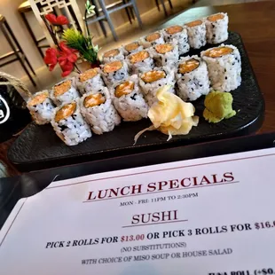 sushi and sashimi, interior