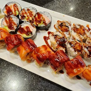 Clockwise (top left) Balm | Spicy Salmon | Sumo