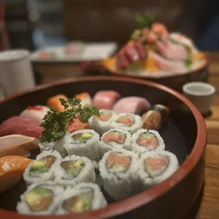 a variety of sushi