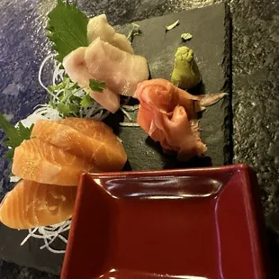 Salmon &amp; yellowtail sashimi