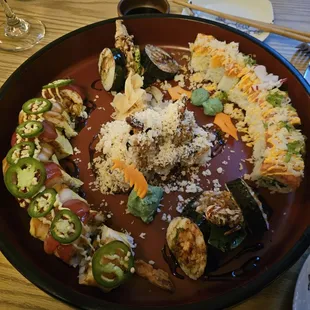 a plate of food on a table