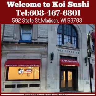 the front of the restaurant