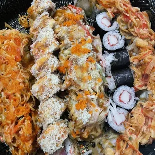 Kiss of Fire Roll, Yum Yum Roll, Crab Stick Roll, Highland Roll