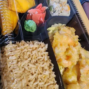 Lunch Bento with Honey Shrimp