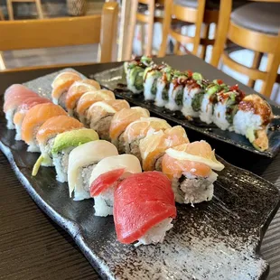 Rainbow, 49er, and Dragon rolls