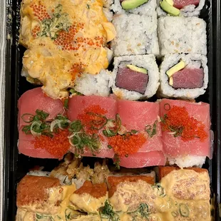 TNT Roll, Tuna-Avocado Roll, Fire Star Roll, Red lion Roll