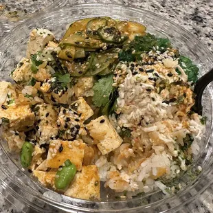 Customized tofu bowl.