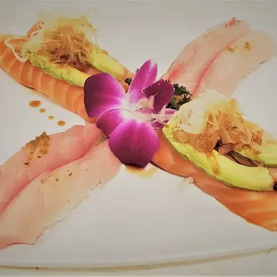salmon special and yellowtail sushi