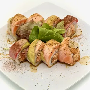Cajun Tuna and Lemon Pepper Salmon Roll