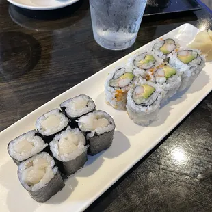 Escolar roll and California Roll