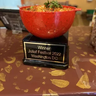 a bowl of food on a table