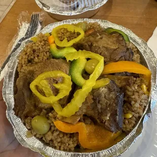 Jollof rice with beef