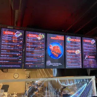 Menu as of May 2021