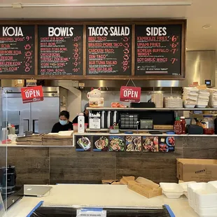 Menu and main order window