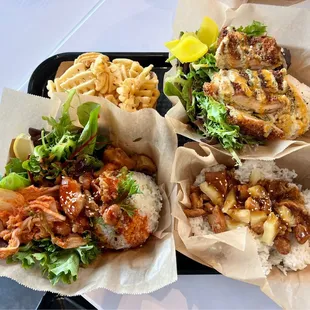 Chicken Bowl, Teriyaki Chicken Bowl with Fries, and Crispy Chicken Bowl.