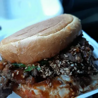 Beef Bun Burger with Egg