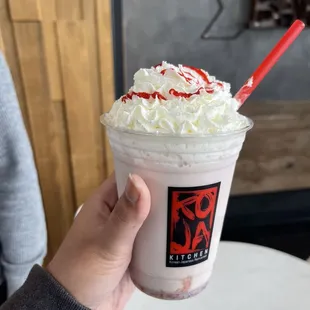 Fluffed Strawberry Milk