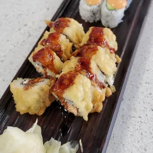 Sunday Morning roll and spicy salmon roll