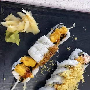 Chicken Tempura Roll (I ordered without crab salad) Devil Roll (as is)