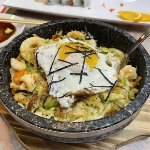 Hot Stone Spicy Seafood Bibimbab