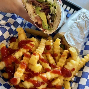 Avocado BLT with fries