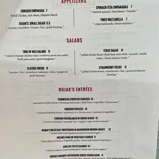 DINNER MENU