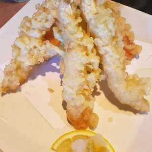 Tempura with prawns