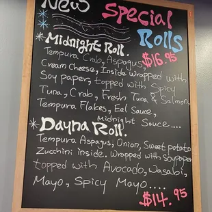 New specials board