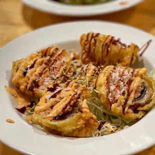 Monkey Head l, it's stuffed mushrooms with artificial crab meat and deep fried.