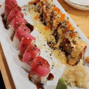 Yummy yummy roll and Koji fire roll